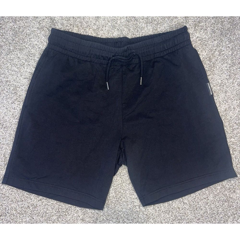 Bear Bottom Lounge Black Shorts 7" Men's Sz‎ L Cotton Elastic Waist Pockets